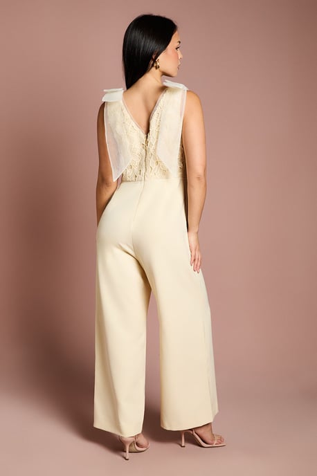 Petite Bow Shoulder Lace Jumpsuit - Image 3