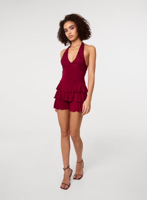 Lace Ruffle Playsuit - Image 1