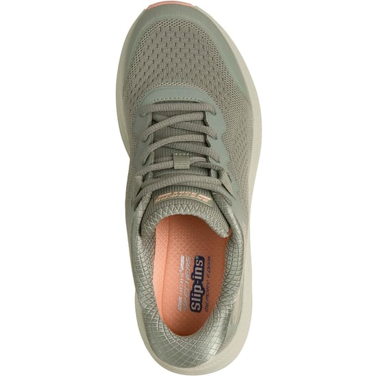 Skechers BOBS Skillz Textiel Dames Olijfgroene Sneakers - Image 3