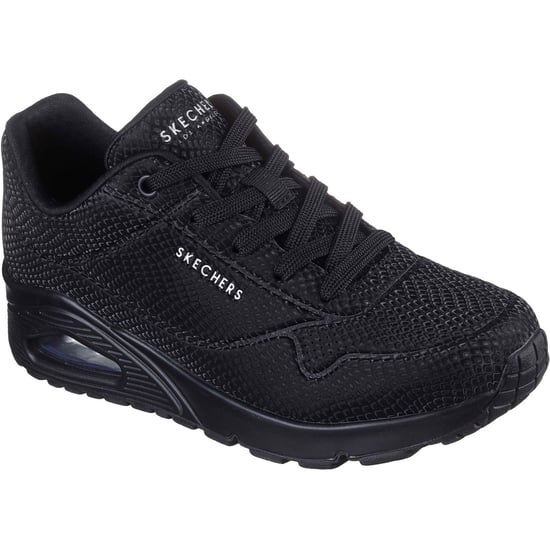 Skechers UNO - Glanzende Schubben Polyurethaan Dames Zwarte Standaard Sneakers - Image 1