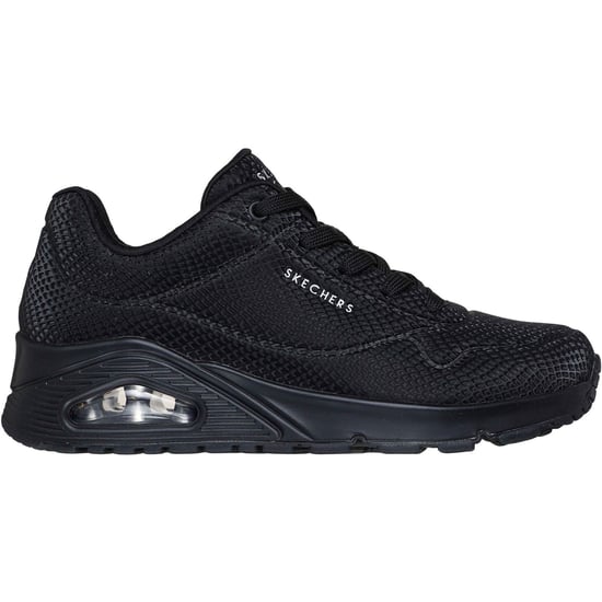 Skechers UNO - Glanzende Schubben Polyurethaan Dames Zwarte Standaard Sneakers - Image 5