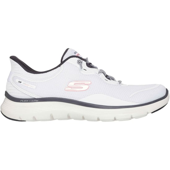 Skechers Flex Appeal 5.0 Easy Breezy Textil Kvinnors Vit/Multi Standard Sneakers - Image 5