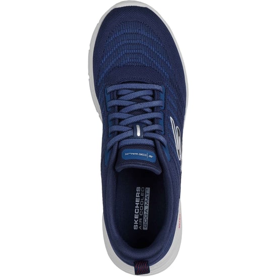 Skechers GO Walk 8 Dag Textiel Heren Navy/Rood Standaard Sneakers - Image 3