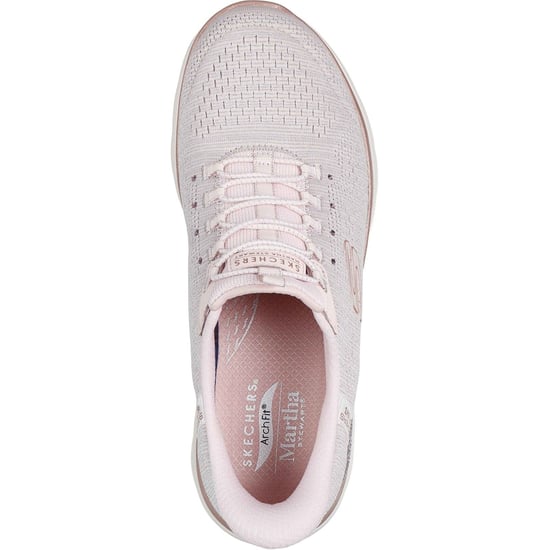 Skechers Arch Fit Summits - Zachte Schitterende Textiel Dames Licht Roze Standaard Sneakers - Image 3