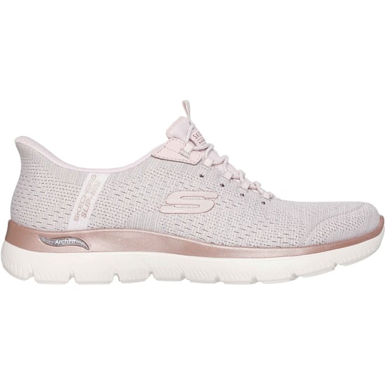 Skechers Arch Fit Summits - Zachte Schitterende Textiel Dames Licht Roze Standaard Sneakers - Image 5