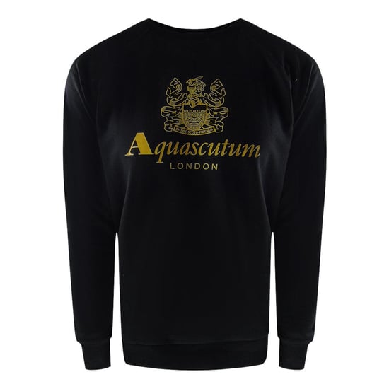 Aquascutum Mannen London Logo Crew Neck Trainingspak Set (Zwart) - Image 2