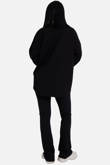 Black Side Contrast Bow Oversized Jumper Top - Image 4