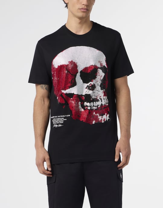 Rund halsad t-shirt röd dödskalle dödskalle - Image 2
