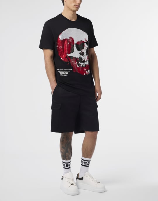 Rund halsad t-shirt röd dödskalle dödskalle - Image 4