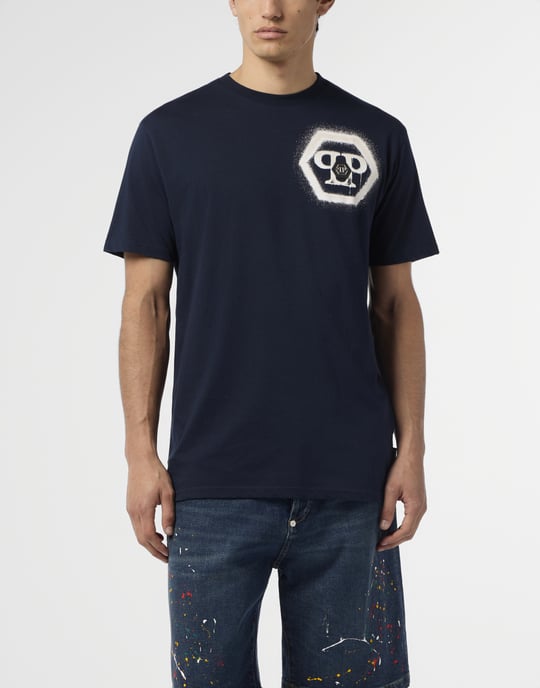 Round Neck T-Shirt Spray Hexagon - Image 2