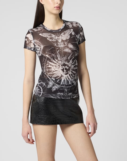 Tyll Sexig Pure Fit T-shirt Med Fjärilstatuering - Image 2