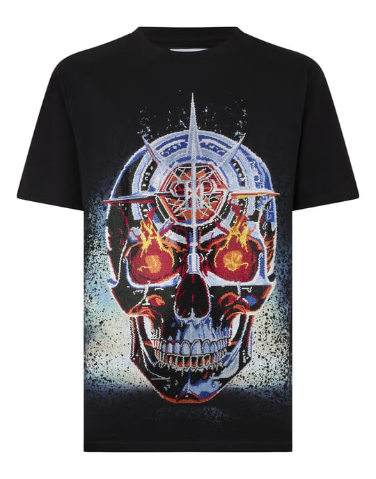 Rundhalsad T-shirt Krom Dödskalle Stenar - Image 1