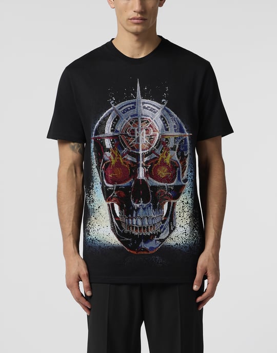 Rundhalsad T-shirt Krom Dödskalle Stenar - Image 2