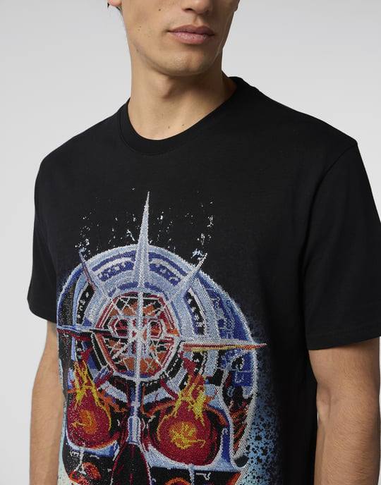 Rundhalsad T-shirt Krom Dödskalle Stenar - Image 3