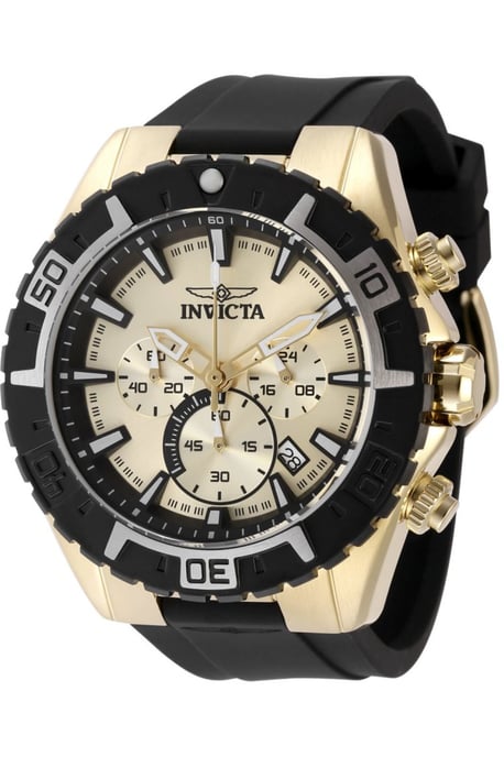 Invicta Aviator 49090 Heren Horloge - Quartz Uurwerk - Roestvrij Staal met gouden Wijzerplaat - 49mm - Image 1