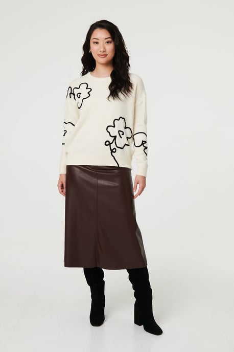 Ivory Floral Embroidered Long Sleeve Jumper - Image 5