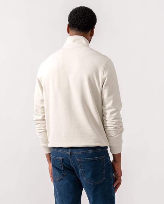 Quarter Zip Sweatshirt in Ivory - Image 2