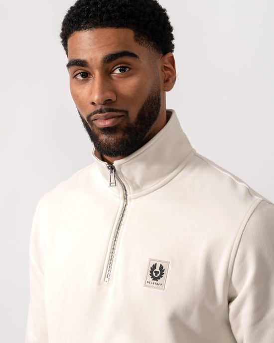 Quarter Zip Sweatshirt in Ivory - Image 3