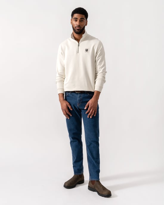 Quarter Zip Sweatshirt in Ivory - Image 4