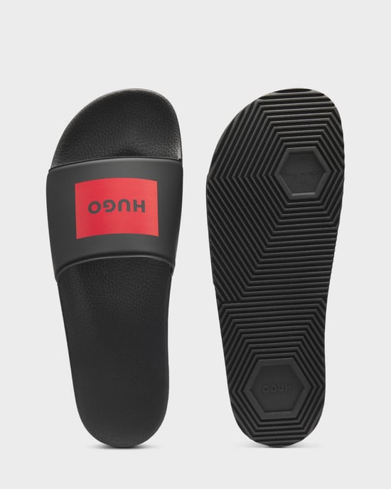Timein HUGO Mens Timein Mens Slides - Black 001 Slides in Black - Image 3