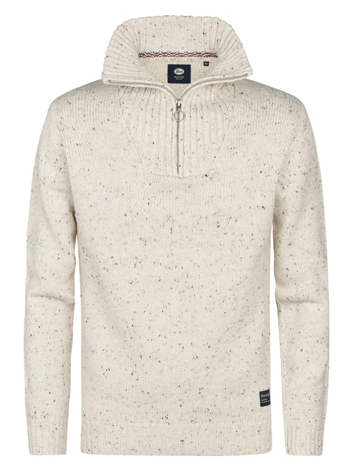 Petrol Industries - Knitted Half-Zip Sweater Denver Men - White - Image 1