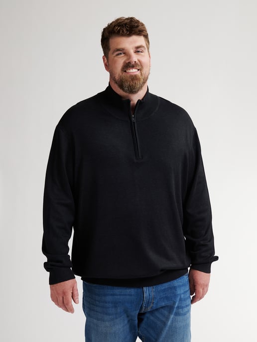 Petrol Industries - Heren Plus Size Gebreide Half-Zip Trui Jackson - Zwart - Image 3