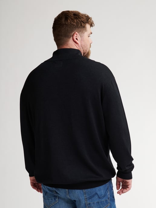 Petrol Industries - Heren Plus Size Gebreide Half-Zip Trui Jackson - Zwart - Image 4