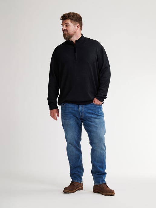 Petrol Industries - Heren Plus Size Gebreide Half-Zip Trui Jackson - Zwart - Image 5