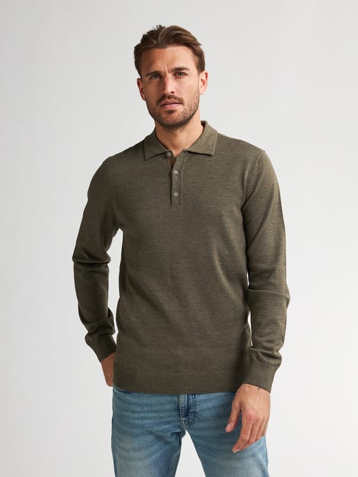 Petrol Industries - Knitted Polo with Long Sleeves Carolina Men - Green - Image 3