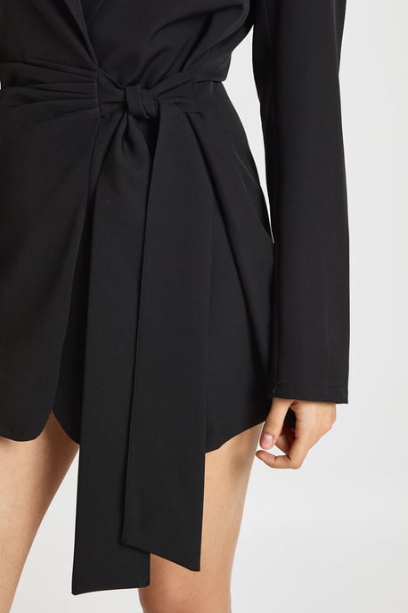 Wrap Drape Front Tailored Blazer Dress - Image 4