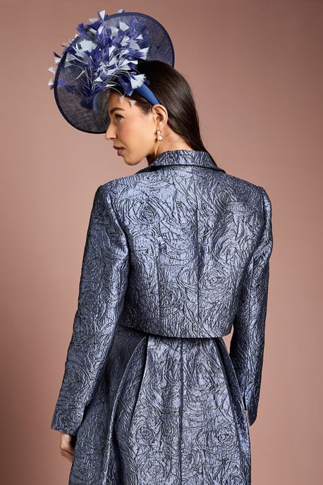 Lisa Tan Cropped Jacquard Jacket - Image 3