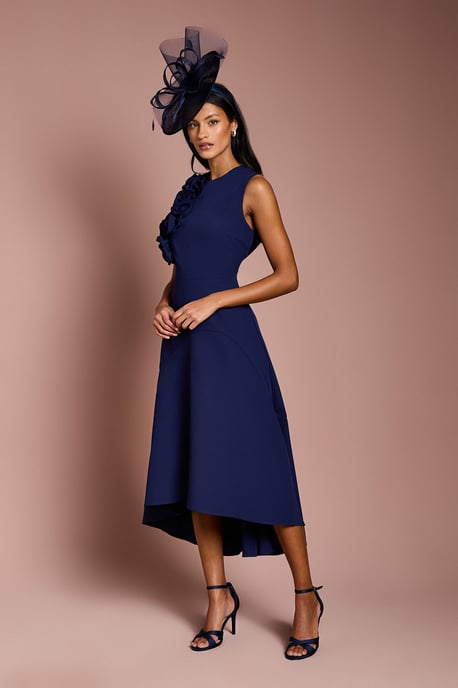 Petite 3D Corsage High Low Dress - Image 1