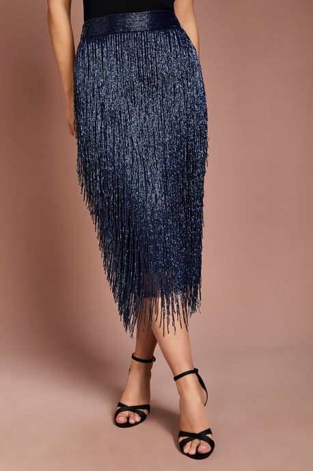 Fringe Embellished Midi Skirt - Image 2