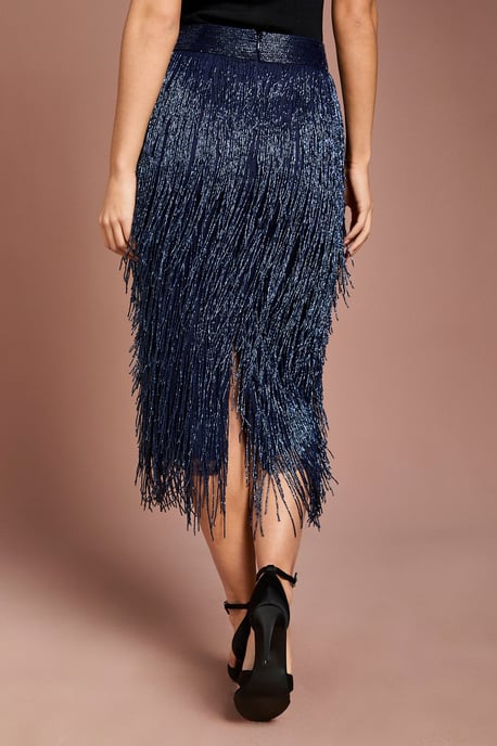 Fringe Embellished Midi Skirt - Image 3