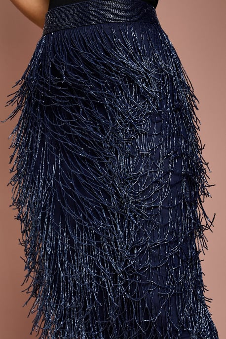 Fringe Embellished Midi Skirt - Image 4
