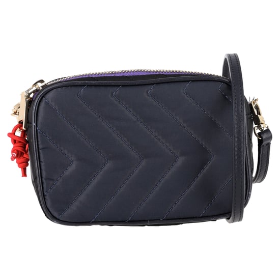 Sandro Chevron gewatteerde heuptas in marineblauw polyamide - Image 1