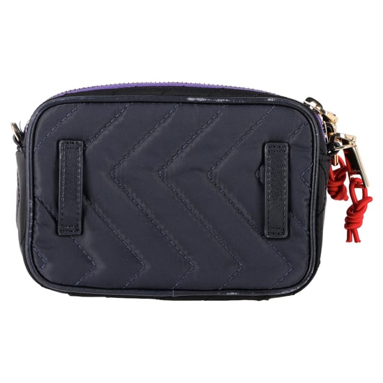 Sandro Chevron gewatteerde heuptas in marineblauw polyamide - Image 3