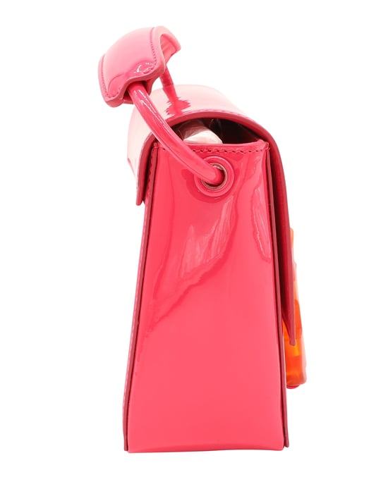 Christopher Kane Safety Buckle Cross-Body Bag in Pink Patent - Image 2