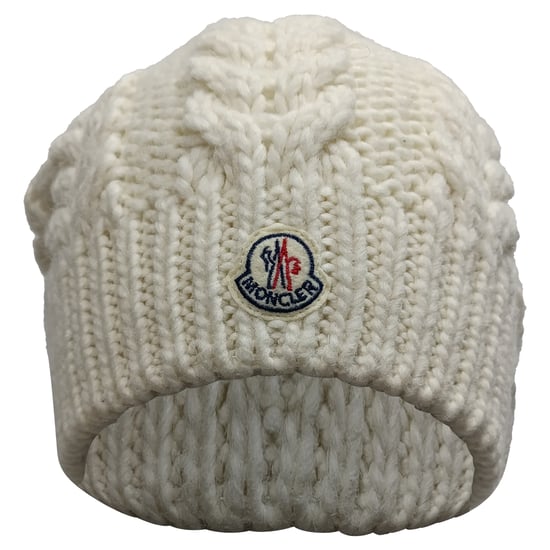 Moncler muts met pompon in witte wol - Image 1