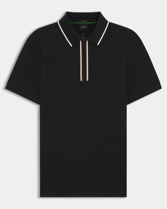 Philix Slim Fit Polo Shirt in Black - Image 1