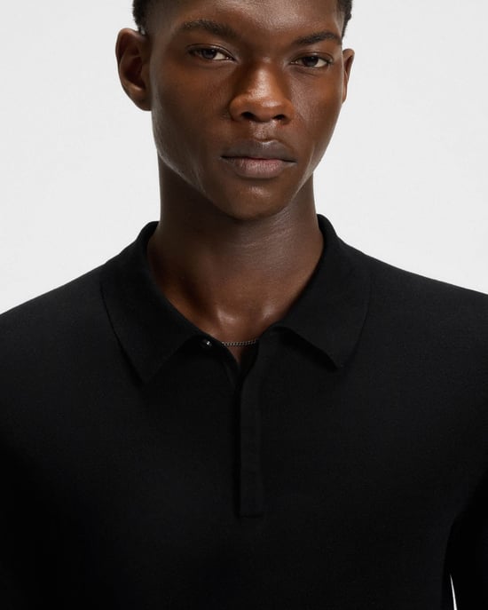 San Peter Knit Polo in Black - Image 4