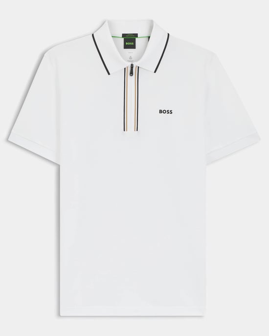Philix Slim Fit Polo Shirt in White - Image 1