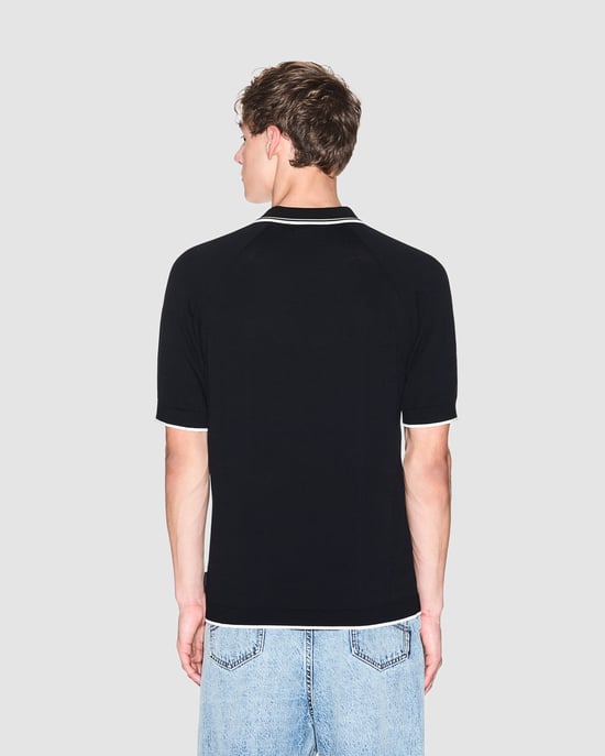 UC001 Knit Polo in Black - Image 2