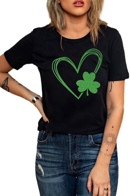 Black Clover Hjärta Formad Grafik T-shirt - Image 2