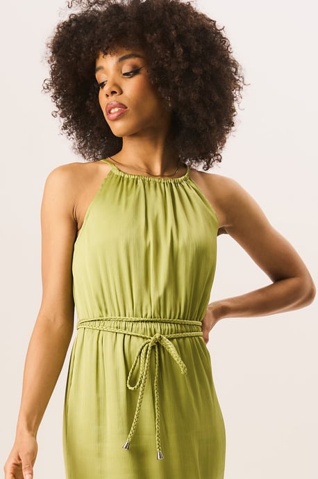 Green Halter Neck Maxi Dress - Image 2