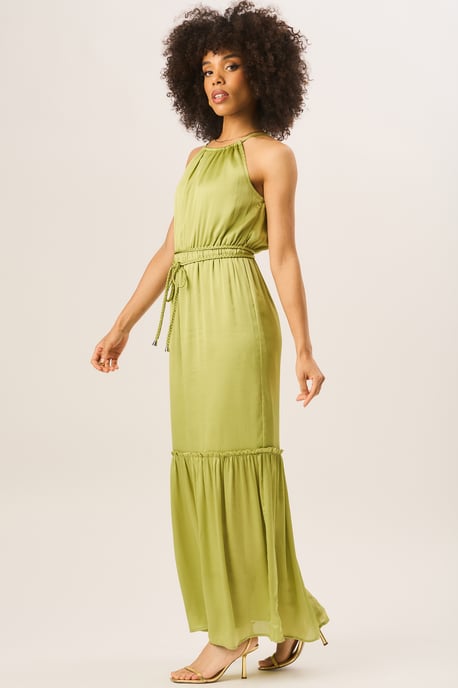 Green Halter Neck Maxi Dress - Image 3