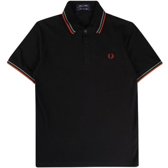 Fred Perry Mens Double Tipped Collar Polo Shirt (Black) - Image 1