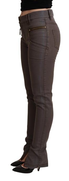 Zip Detail Skinny Jeans met Zijrits en Enkelbroek - Image 2