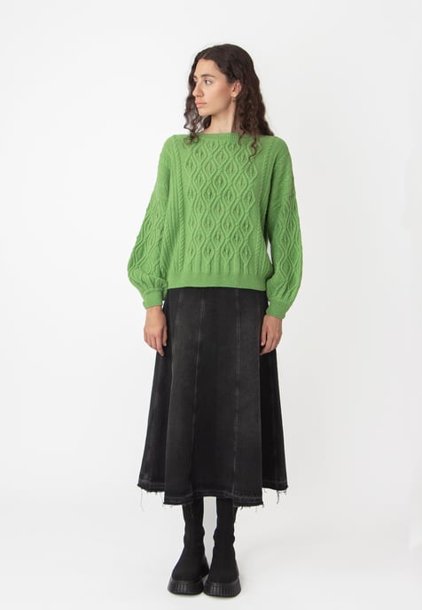 O-Neck Pullover, Structure Pattern - Image 3