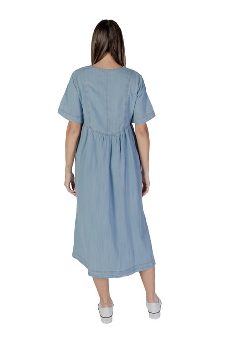 Casual Denim Jurk Korte Mouwen V-hals - Image 2